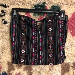 Cute boho Aztec print tube top